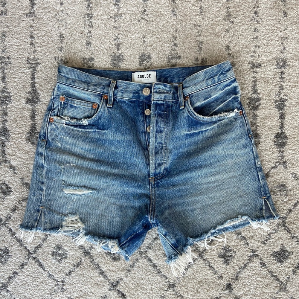 Agolde Dee High Waist Denim Shorts | Size 28